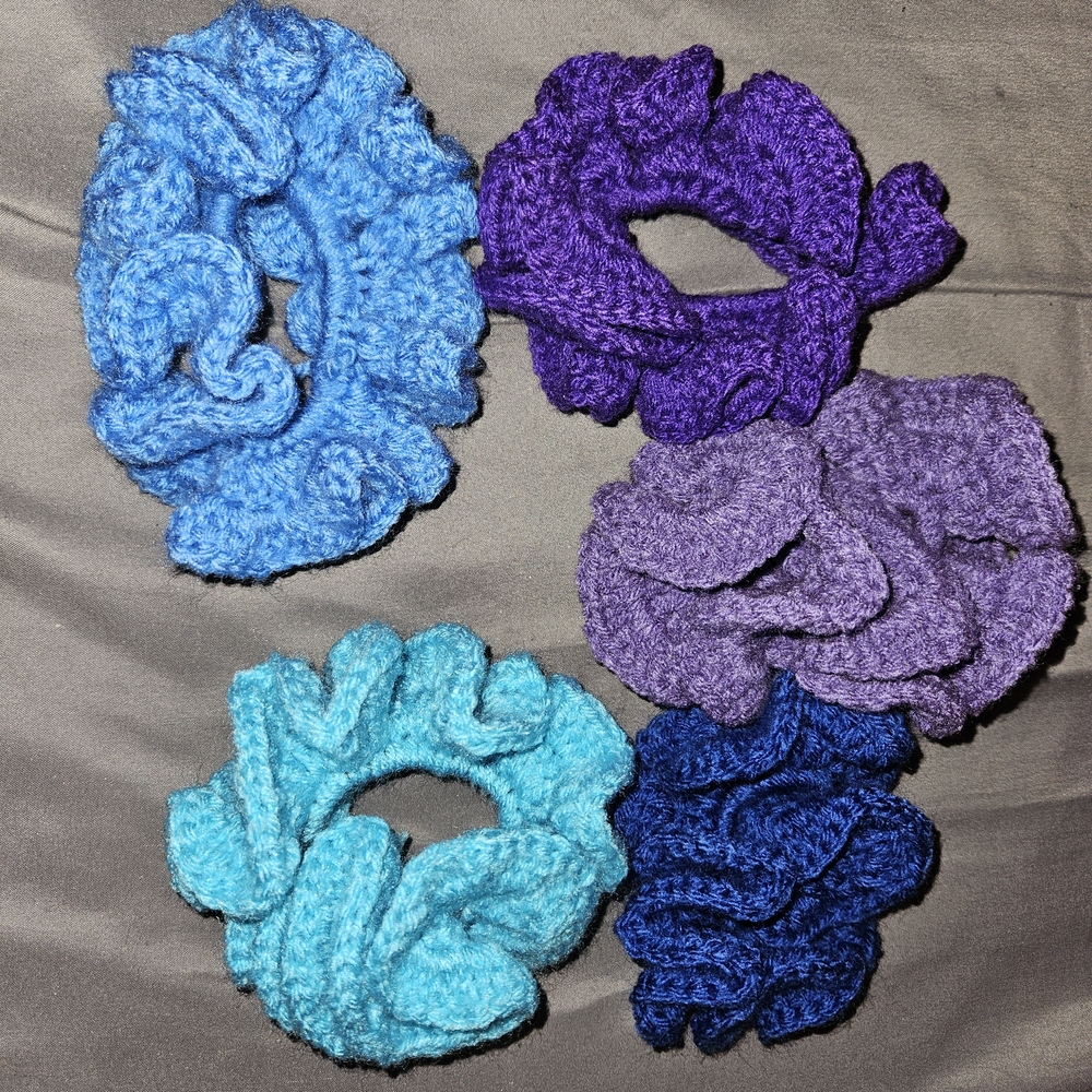Colorful Knitted Hair Scrunchies Set